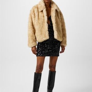 NWT - Bardot Oatmeal Cream Fur Jacket